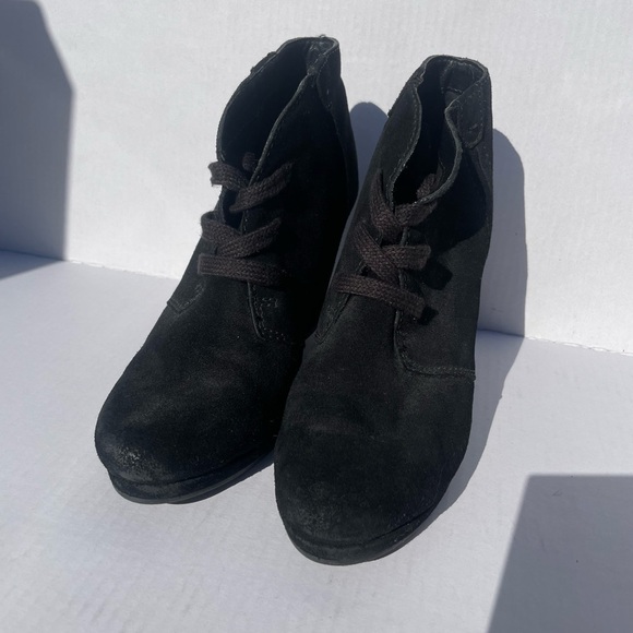 Dolce Vita Black Suede Wedge Booties - Picture 2 of 7